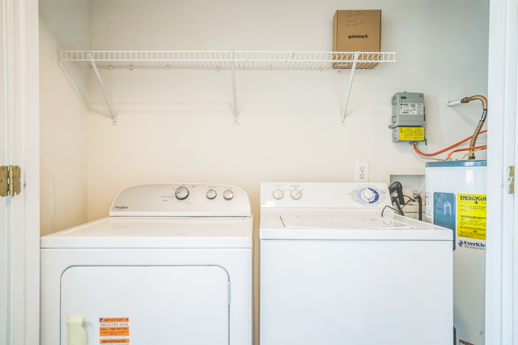 a washer and dryer in a laundry room